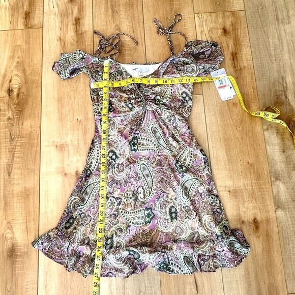 NWT Jolt Cold-Shoulder Ruffled Fit & Flare Dress Spaghetti Straps Size XS - Picture 7 of 11